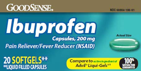 GoodSense&reg; Ibuprofen 200 mg Liquid-Filled Softgel Capsules, 20 Count