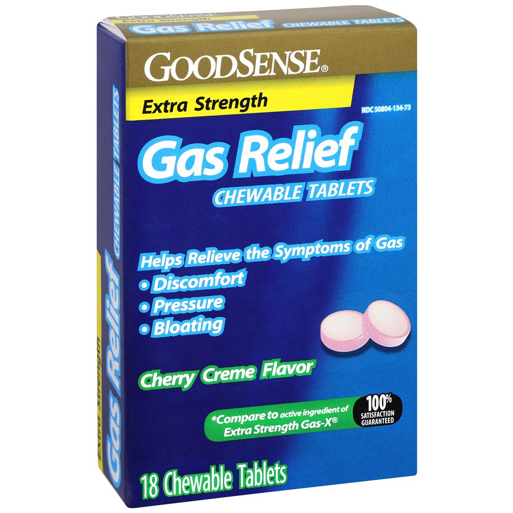 GoodSense&reg; Gas Relief Chewable Tablets, Extra Strength, 18 Count