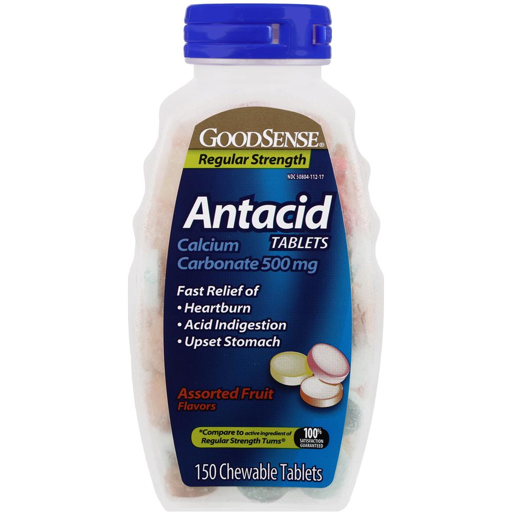 GoodSense&reg; Calcium Antacid Tablets, Asst Fruit, 150 Count
