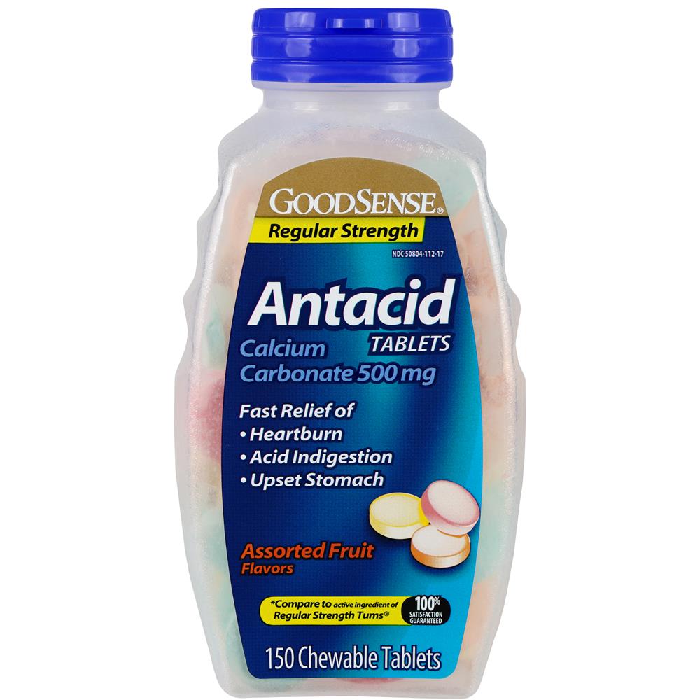 GoodSense&reg; Calcium Antacid Tablets, Asst Fruit, 150 Count