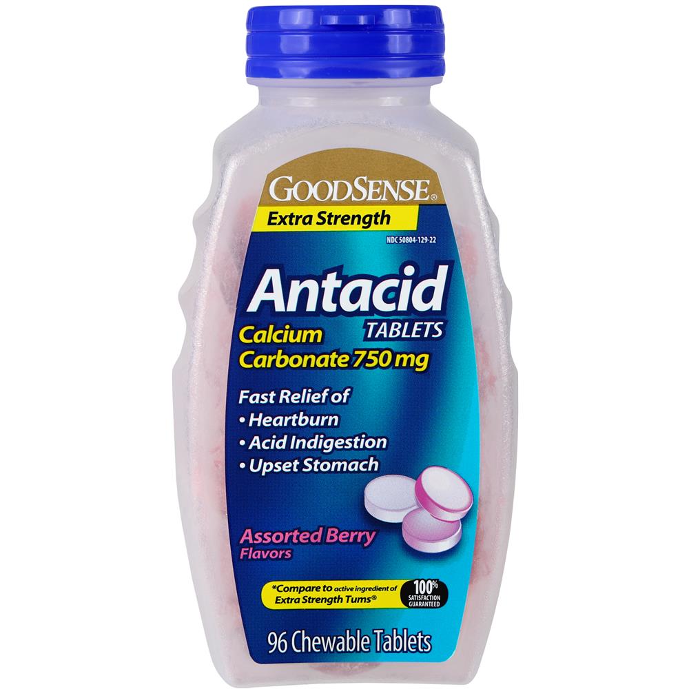 GoodSense&reg; Extra Strength Calcium Antacid Tablets, Asst Berry, 96 Count