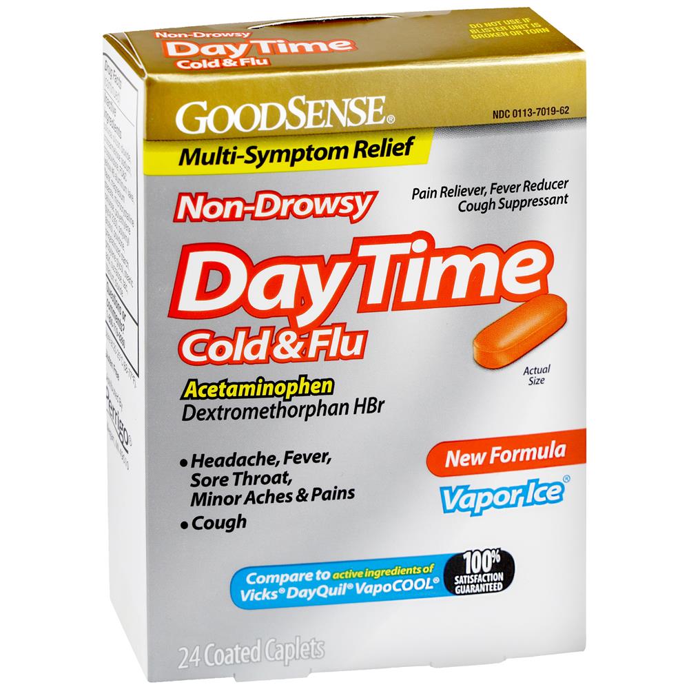 GoodSense&reg; DayTime Cold & Flu Multi-Symptom Vapor-Ice Caplets 24 Count