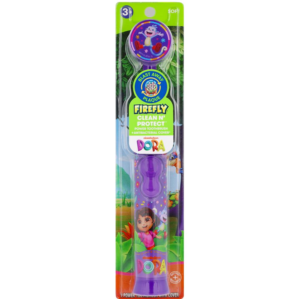 Firefly&reg; Kids Clean N' Protect Dora Power Toothbrush w Cap, 1 Count